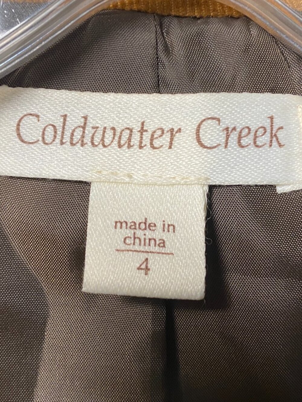 Coldwater Creek Rust Corduroy Blazer Jacket Size 4 Leaf Buttons Cotton Lined - Picture 13 of 13